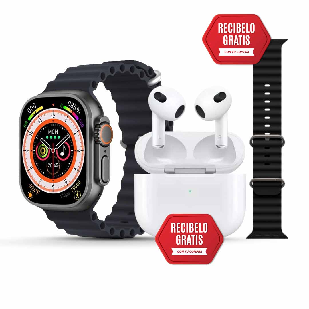 RELOJ SMARTWATCH ULTRA [7 CORREAS & 1 AIRPROS GRATIS]